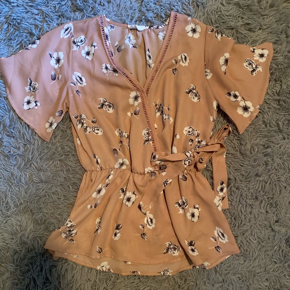 Sienna Sky, XS, pink floral blouse